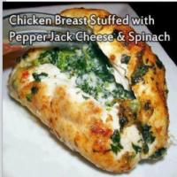 Spinach and Pepper jack Cheese Stuffed Chicken Breast_image
