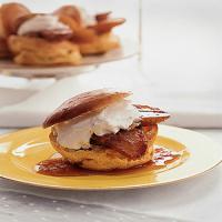 Profiteroles with Whipped Coconut Cream and Caramelized Bananas image