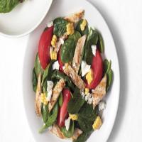 Spinach Salad with Chicken, Corn, Tomatoes, and Feta image