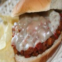 Hot Sandwich With Meat and Mushroom Sauce image
