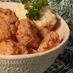 Savory Turkey Meatballs with Tangy Mustard Dip image