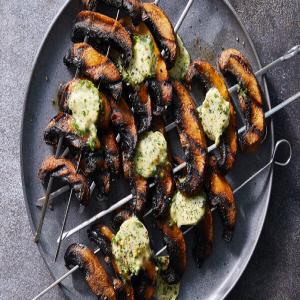 Grilled Mushrooms With Chive Butter image