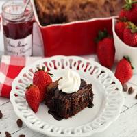 Double Chocolate Strawberry Gooey Butter Cake image