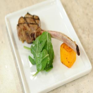 Grilled Lamb Chops Scotta Dita with Maple-Roasted Butternut Squash_image