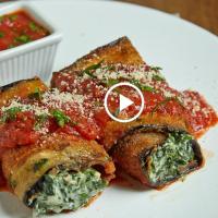 Eggplant Roll Ups With Cream Cheese and Spinach_image