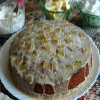 Preserved Ginger Cake With Lemon Icing Glaze image