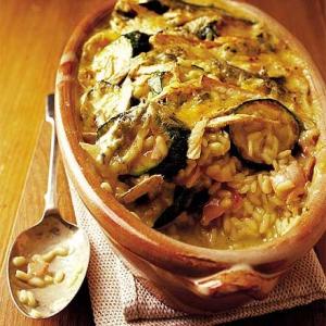 Courgette, bacon & brie gratin_image