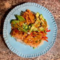 Spicy Salmon Bowls over Brown Rice image