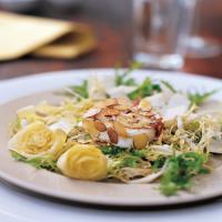 Almond-Coated Goat Cheese, Frisee, and Belgian Endive Salad_image