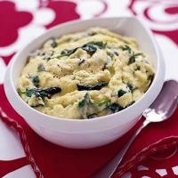 Creamy polenta with spinach image