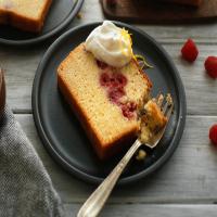 Poundcake Filled With Fresh Raspberries image