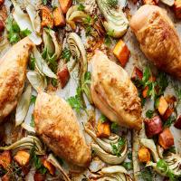 Sheet-Pan Chicken With Sweet Potatoes and Fennel image