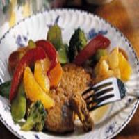 Asian Turkey Patties and Vegetables image