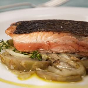 King Salmon with Braised Fennel and Artichokes image