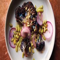 Roasted Cauliflower with Flageolets, Turnips, and Pistachios_image