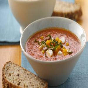 Roasted Red Pepper Soup with Mozzarella_image