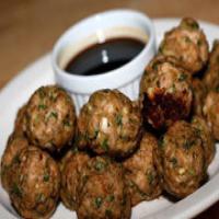 Chinese Inspired Turkey Meatballs w/ Dipping Sauce image