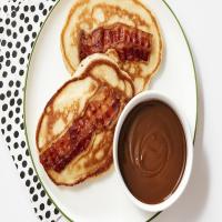 Bacon Pancake Dippers with Chocolate-Peanut Butter Sauce_image