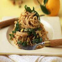 Whole-Wheat Spaghetti with Meyer Lemon, Arugula, and Pistachios_image