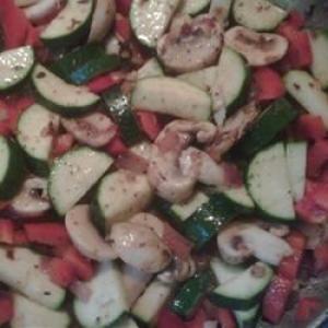Sausage, Zucchini and Two Pepper Pasta image