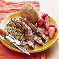 Flank Steak with Creamed Swiss Chard and Pine Nuts_image