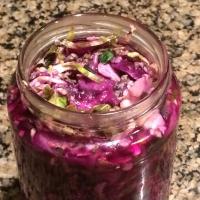 Kimchi With Red Cabbage and Brussels Sprouts_image