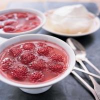 Fresh-Raspberry Gelatin and Whipped Cream_image