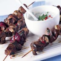 Mary's chilli lamb skewers with minted yogurt cooler image