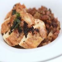 Pan Roasted Chicken Breast with Pecan and Potato Hash and Spicy Brown Butter Sauce_image