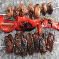 Mushrooms, Red Peppers, and Beef with Balsamic-Rosemary Marinade image