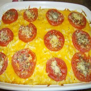 Parmesan Topped Tomatoes on Macaroni & Cheese_image