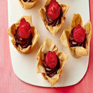 Chocolate Mousse Tarts with Strawberries image