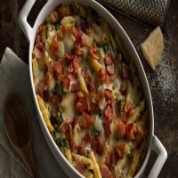 Baked Penne with Mushrooms, Bacon and Spinach image