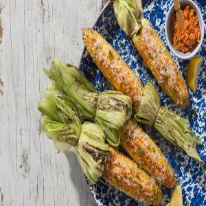 Grilled Corn with Smoky Butter and Manchego_image