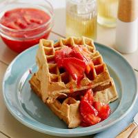 Buttermilk Waffles with Homemade Strawberry Sauce_image