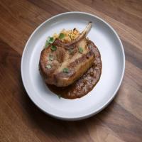 Bone-In Pork Chop with Mole and Tomato and Corn Rice image