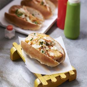 Fish dogs with lemony fennel slaw image