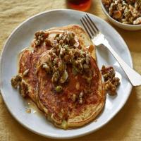 Whole-Wheat Pancakes with Nutty Topping image