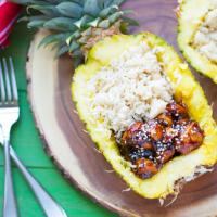 Teriyaki Chicken and Rice Served in a Pineapple Bowl Recipe - (4.6/5)_image
