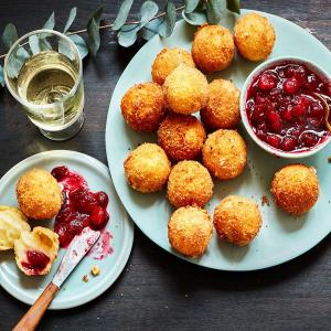 Triple-cheese croquettes with cranberry sauce image
