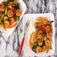 Shrimp Stir-Fry with Peppers and Summer Squash_image
