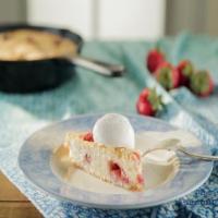 Buttermilk Strawberry Skillet Cake with Strawberry Whipped Cream and Jerry's Sugared Pecans_image