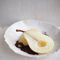 Poached Pears with Dark Chocolate image