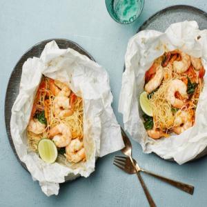 Lemongrass Coconut Shrimp and Noodles Parchment Packs image