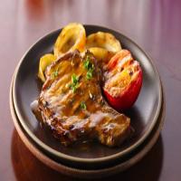 Whiskey-Dijon Barbecued Pork Chops with Grilled Veggies image