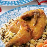 Glazed Cornish Hen with Rice Pilaf image