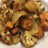 Roasted Curry-Spiced Sweet Potatoes and Cauliflower image