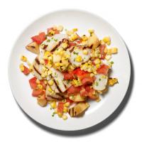 Grilled Scallops With Peaches, Corn and Tomatoes image