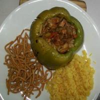 Pork chow mein stuffed green peppers_image