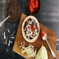 Soft Black Bean Tacos With Salsa and Cabbage_image